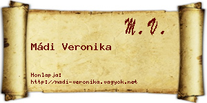 Mádi Veronika névjegykártya